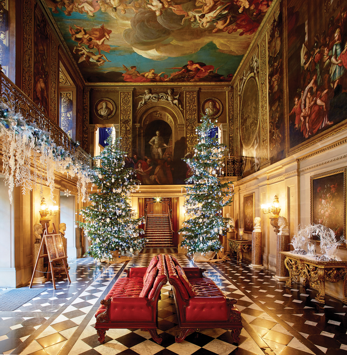 Chatsworth House decorated for Christmas